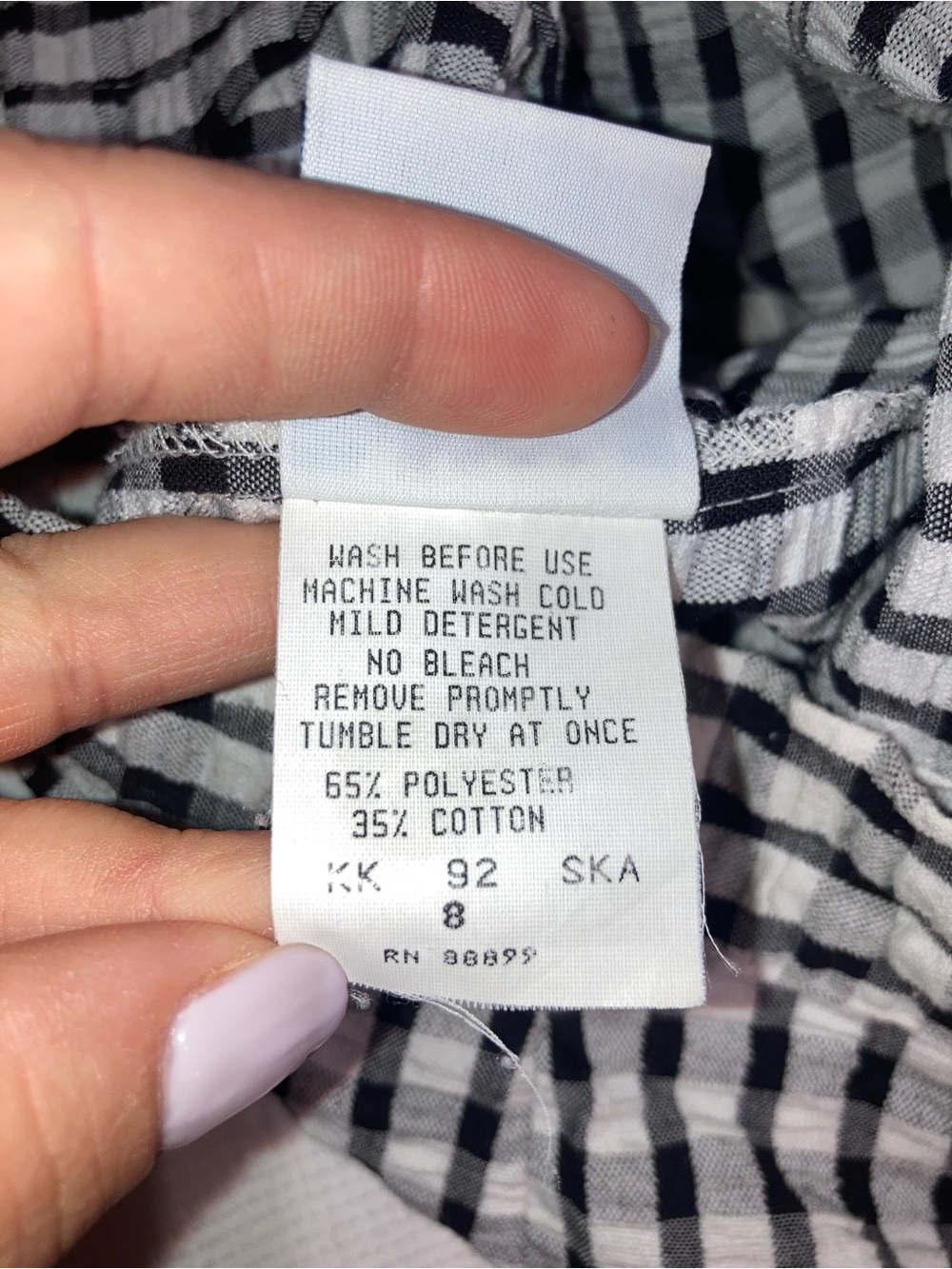 Vintage Kelly's Kids Black and White Gingham Pleated A-Line Mini Skirt - Picture 5 of 5